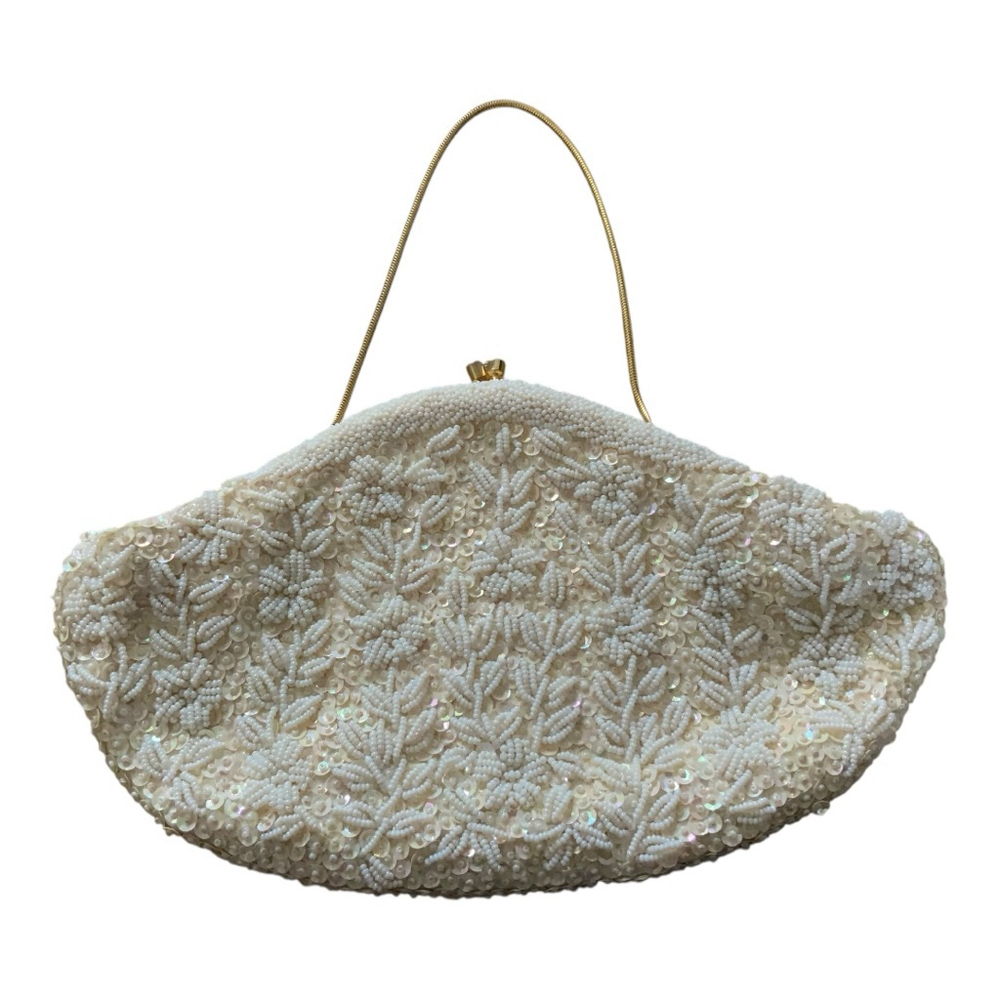 Simpson's White Beaded Clutch Vintage - Picture 2 of 5